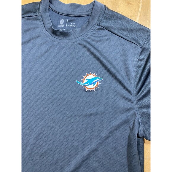 Miami Dolphins Shirt Mens Medium Dri-Fit Grey NFL On-Field Nike 20pit2pit - Picture 2 of 7